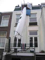 Bajando el flotador de la azotea