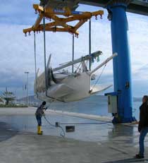 Botadura desde la grúa