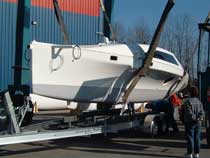 Colocando el barco en el remolque